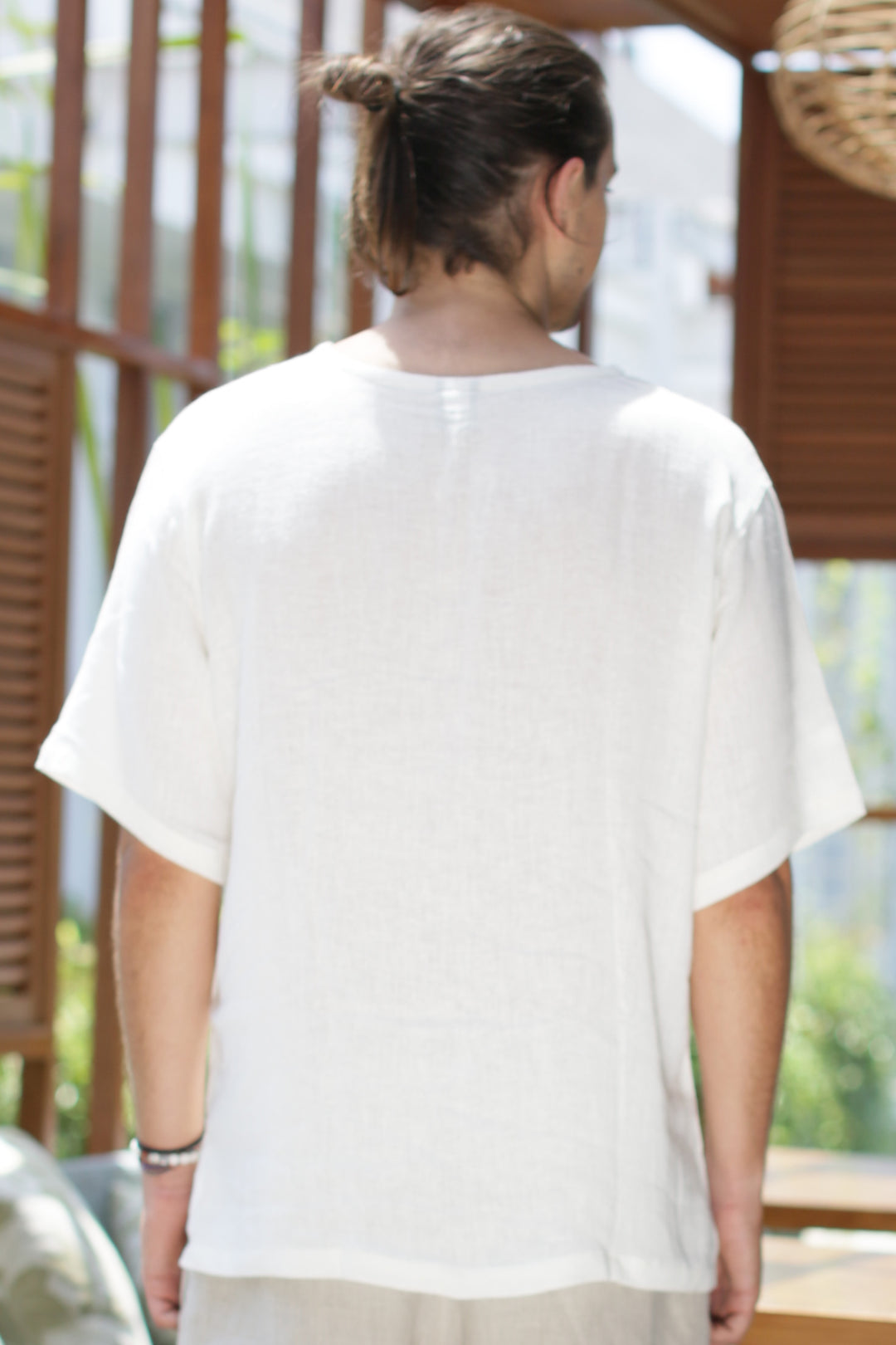 Ger Short Sleeve Off White ( Linen Rayon )