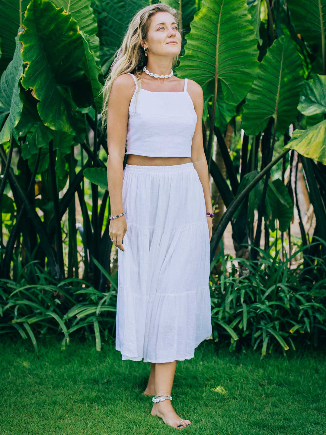 Olia Skirt White ( 100% cotton )